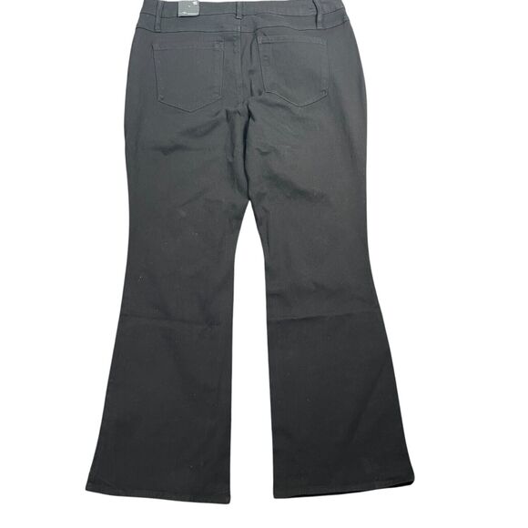 Az Denim Flare Jeans Black Stretch Bell Bottom Comfort 20W Slimming Curvy Boot - Picture 6 of 10